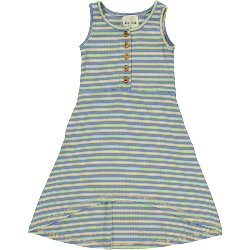 Daphne Dress-Blue Multi Stripe