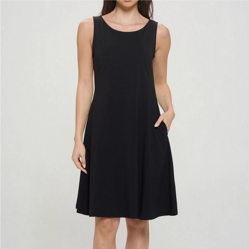 Lois A-Line Pocket Dress-Black