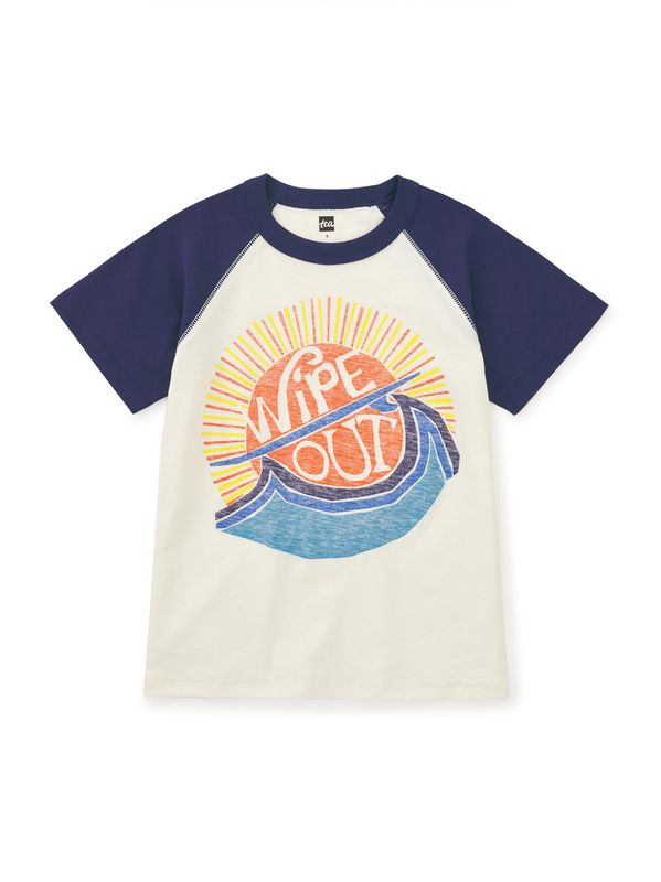 Wipe Out Raglan Tee-Chalk