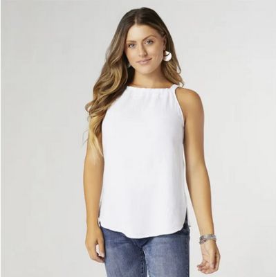 Celeste Guaze Tank-White