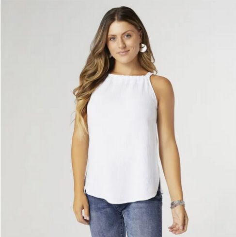 Celeste Guaze Tank-White