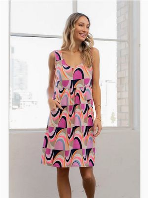 Geo Midi Dress w/Pockets