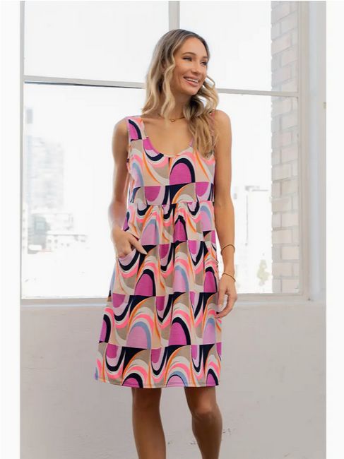 Geo Midi Dress w/Pockets