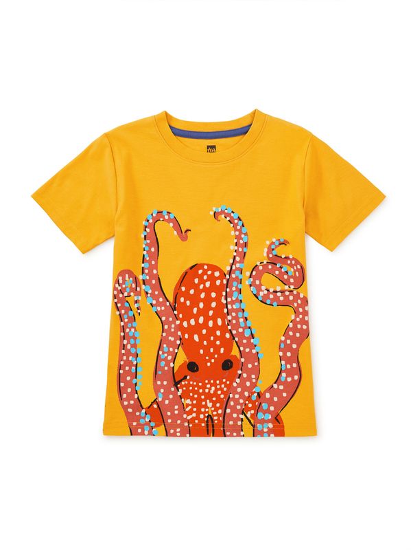 Octopus Ink Graphic Tee-Gold