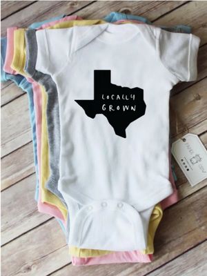 Locally Grown Baby Bodysuit- White