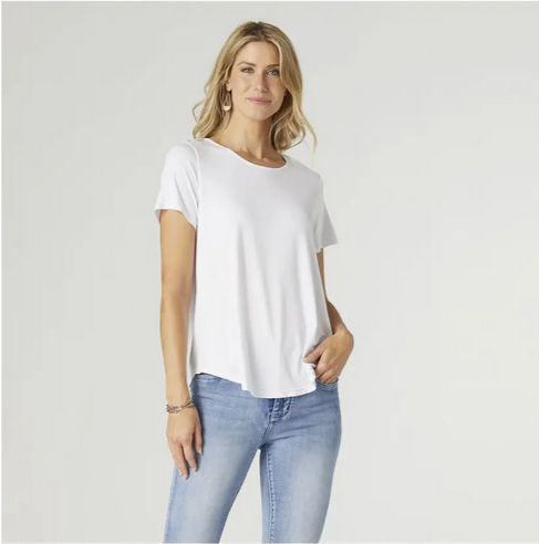 Erin Pleat Back Tee-White