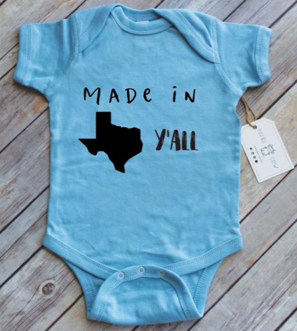 Made in Texas Baby Bodysuit-Blue