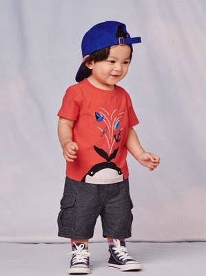 Tea Whale Spout Graphic Tee-Scarlet