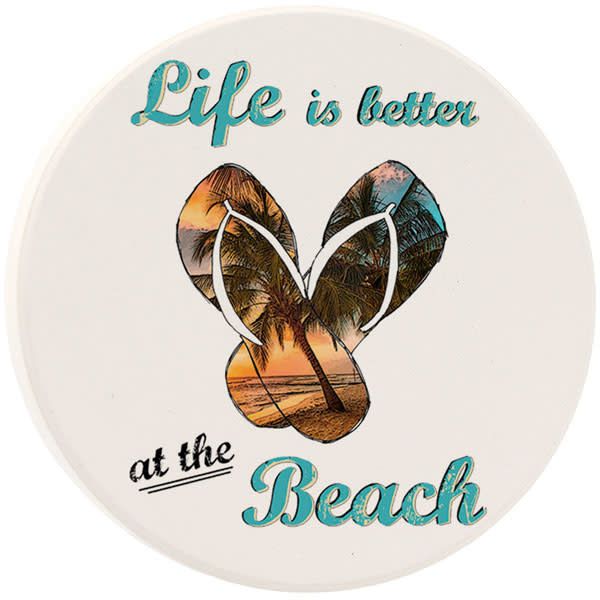 Life is better at the beach Car Coaster