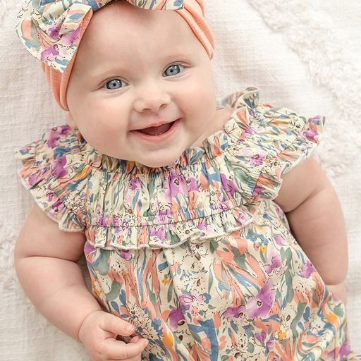 Blooming Beauty Floral Woven Romper-Multi