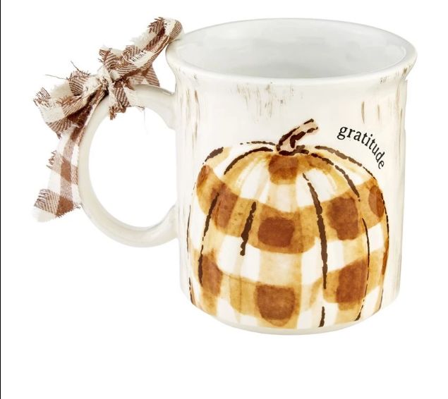 A95 Check Oversized Pumpkin Mug
