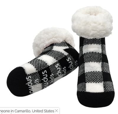 Kids Classic Slipper Socks-Lumberjack White