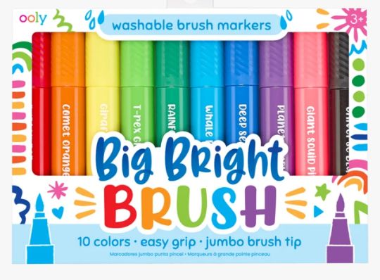 A95 Big Bright Brush Markers-10 colors