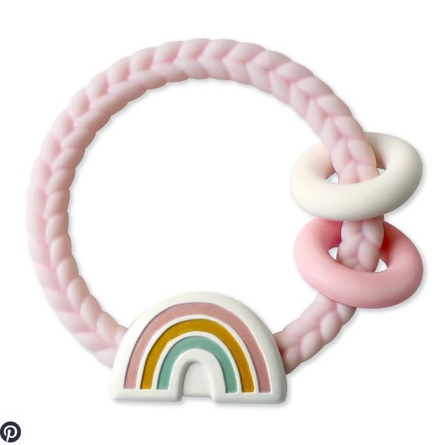 Itzy Ritzy Silicon Teether Rattle - Rainbow