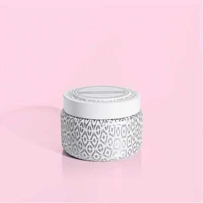 Volcano White Printed Travel Tin 8.5 oz