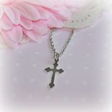 Rhodium Cross Necklace RH 38