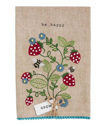 Strawberry Embroidered Towel