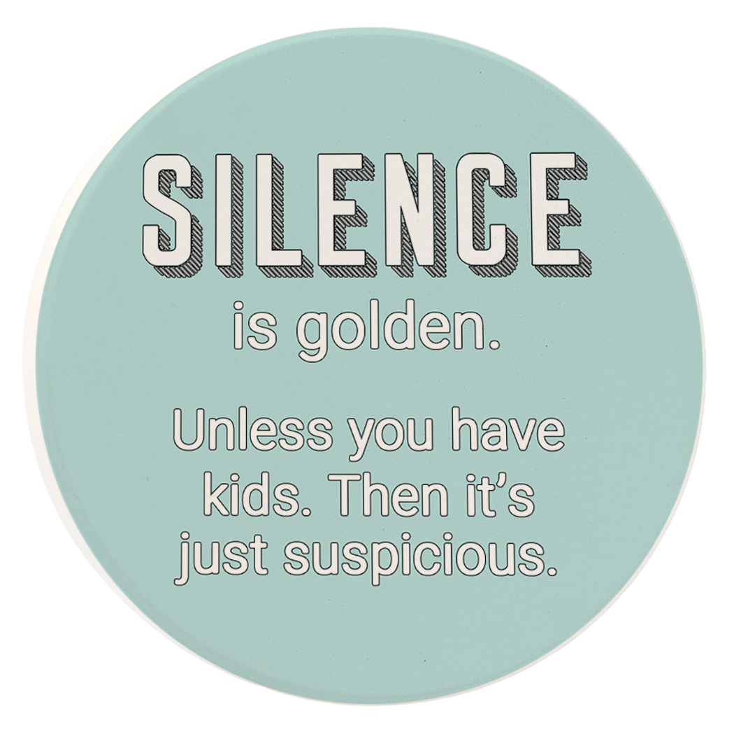 Silence is golden Car Coaster