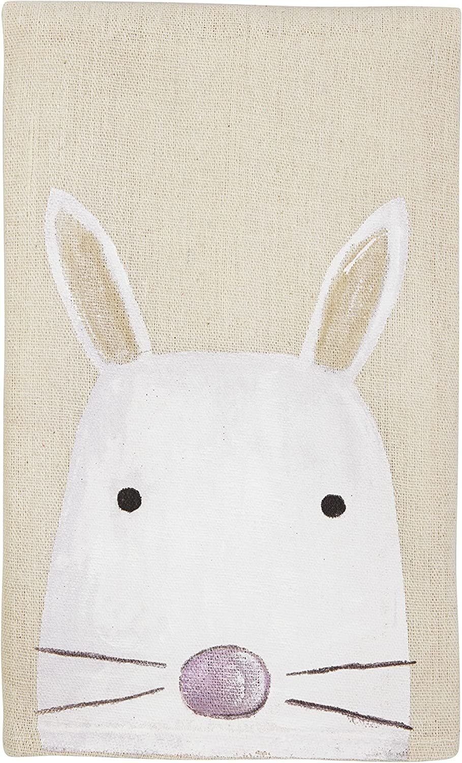Hand-Painted Rabbit Easter Tea Towel