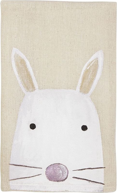 Hand-Painted Rabbit Easter Tea Towel