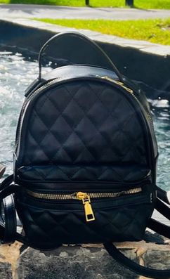 Black Quilted Backpack