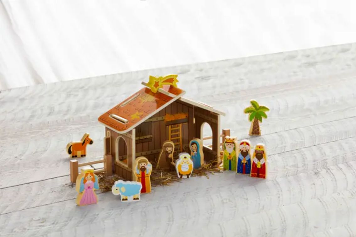 A95 Wood Nativity Set-19 pcs.