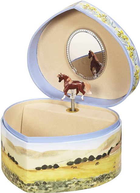 A95 Love of Horses Heart Music Jewelry Box