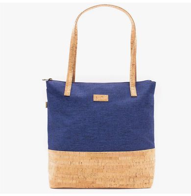 Cork w/ Blue Denim Tote Bag