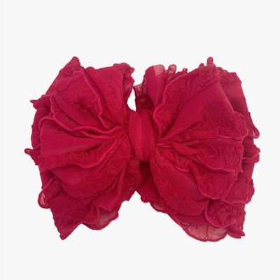 A-95 Cranberry Ruffled Headband