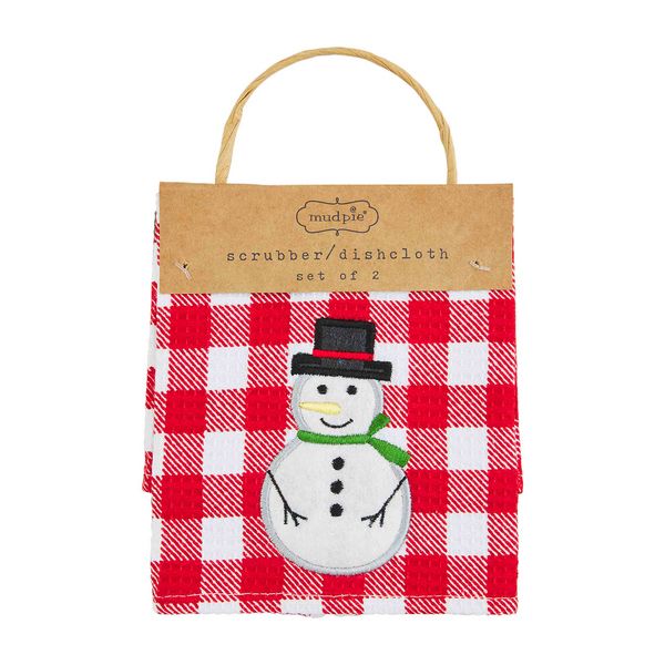 Snowman /Reindeer Scrub Cloth Set