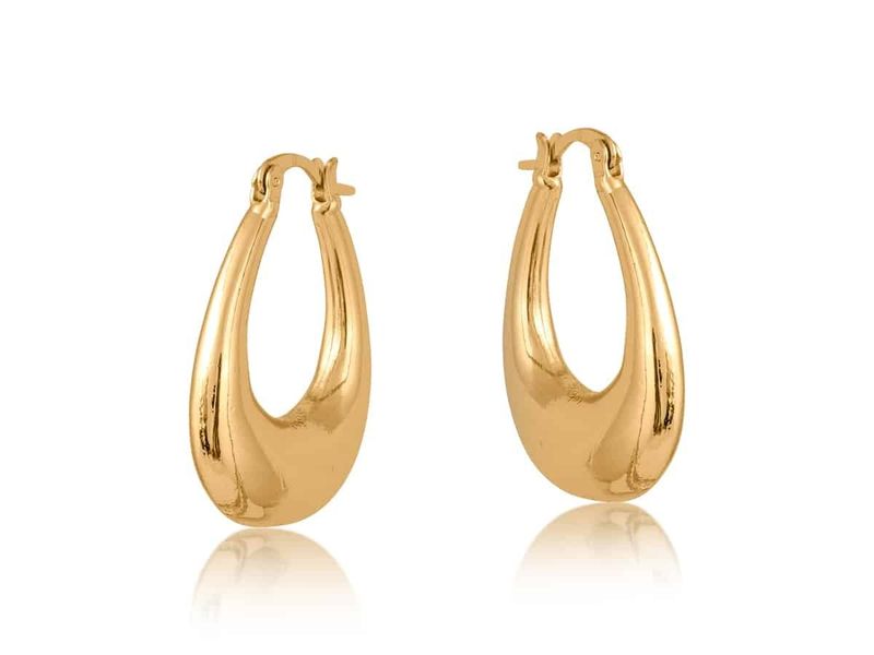 Elvira Organic Shape Oval Earrings-Gold