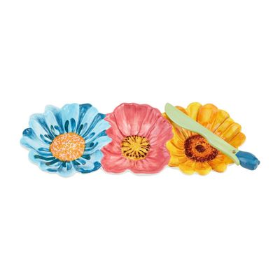 A-95 Flower Triple  Dip Dish