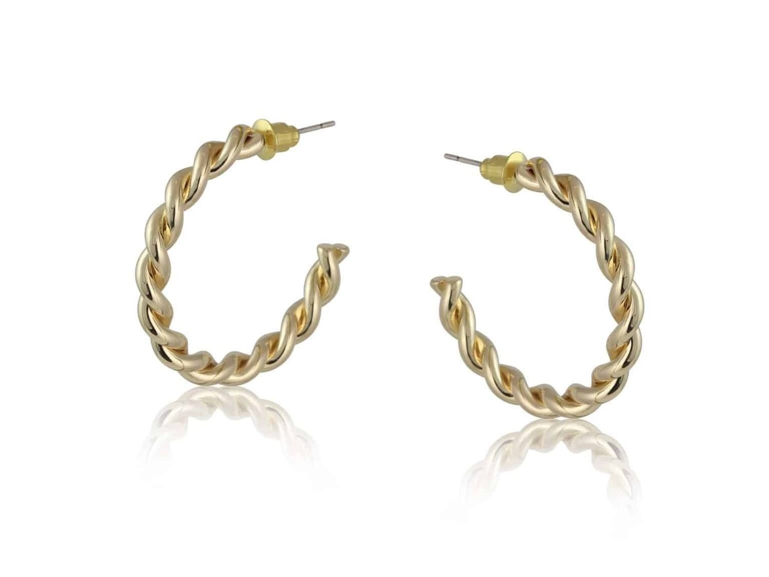Diana Rope Hoop Earrings - Gold
