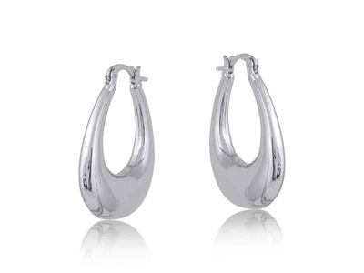 Elvira Organic Shape Oval Earrings-Silver