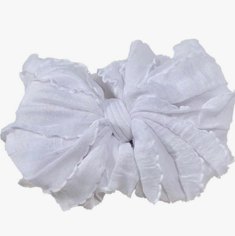 White Ruffled Headband