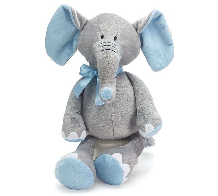 Blue/Gray Elephant with Blue Ribbon 16&quot;