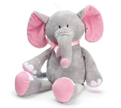 Pink/Gray Elephant with Pink  Ribbon 16&quot;