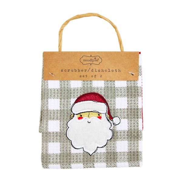 Santa/Christmas Tree Scrub Cloth Set