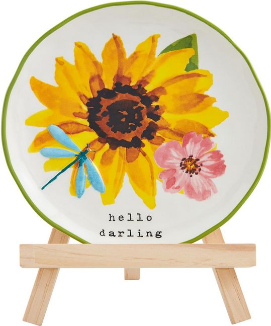 Yellow Flower Plate Easel Set