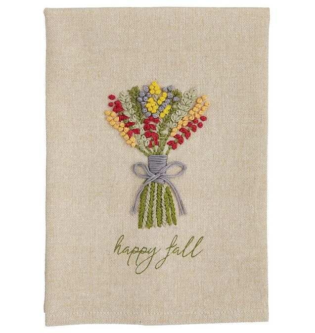 Happy Fall French Knot Towel