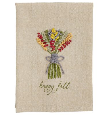 Happy Fall French Knot Towel
