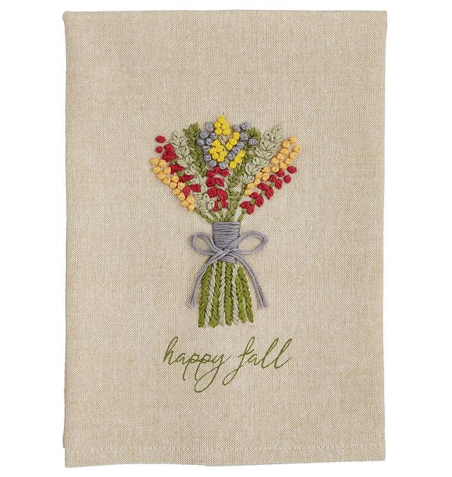 Happy Fall French Knot Towel