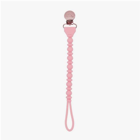 A-95 Sweetie Strap Silicone One-Piece Pacifier Clips-Pink