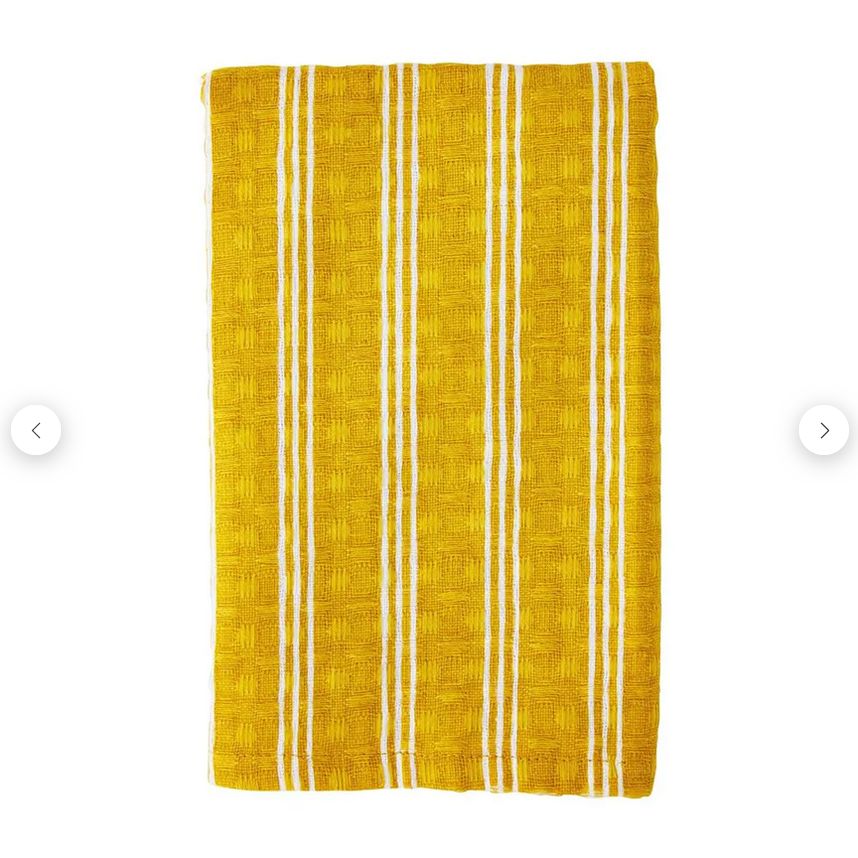 Yellow Stripe Waffle Towel