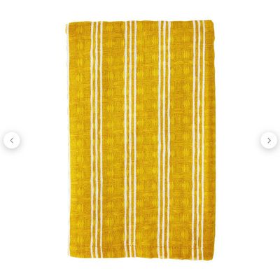 Yellow Stripe Waffle Towel