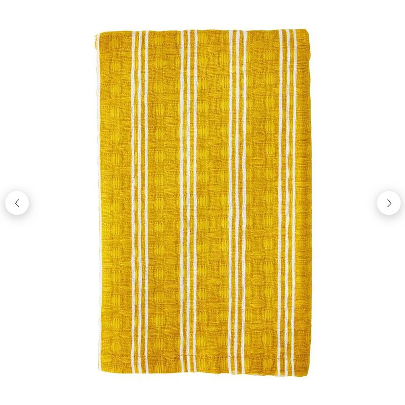 Yellow Stripe Waffle Towel
