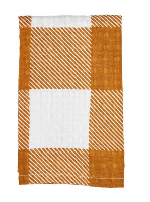 Orange Check Waffle Towel
