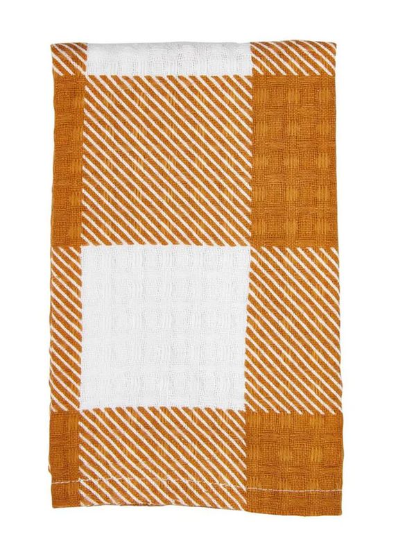 Orange Check Waffle Towel