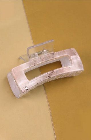 Rectangle Marble Hair Claw Hair Clip-Almond