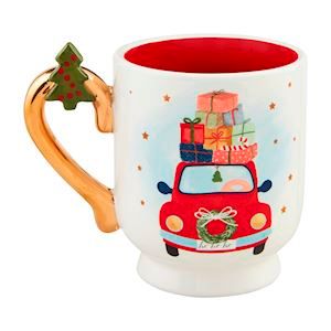 Car Xmas Pedestal Mug